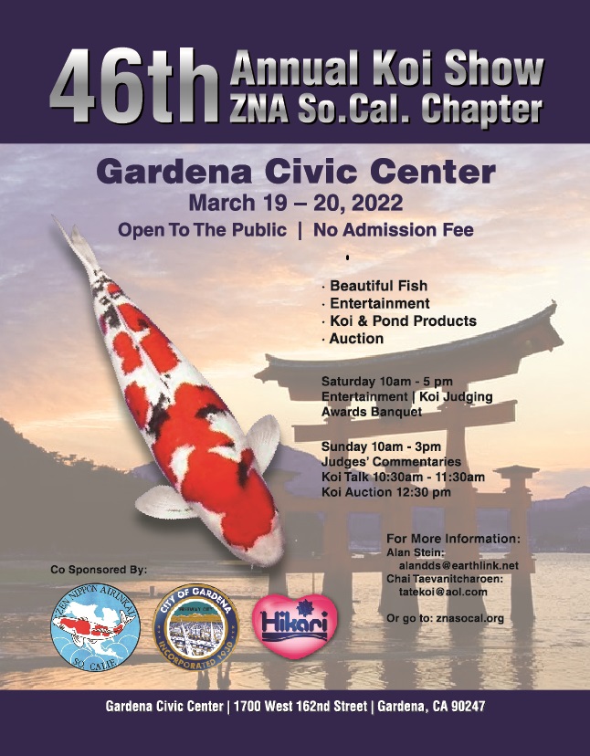 46th Annual Koi Show 3/19 –&nbsp;3/20/2022